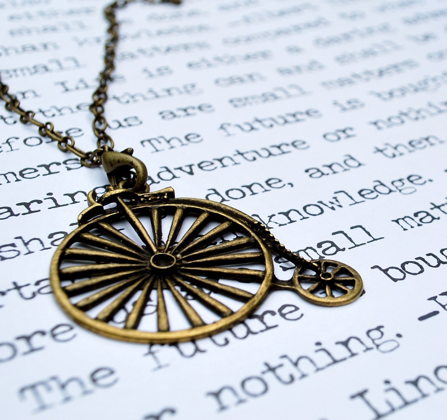 Let's Go For a Ride pennyfarthing bicycle Necklace