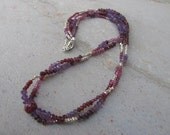 Winter Queen Garnet, Amethyst & Ruby 2 Strand Necklace