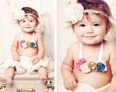 Scallop and Lace Flower Headband