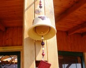 Bell, handmade ceramic bell, With hand-painted butterflies of ceramic oxides