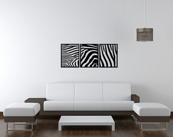 Zebra Panels (3) Graphic Art Design 48x20 Vinyl Wall Lettering Words Quotes Decals Art Custom Dandelions Garden Blowing in the Wind