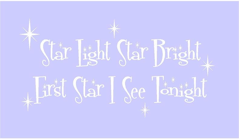 Star Light Star Bright First Star I See Tonight 36x18 Vinyl Wall Decal Decor Wall Lettering Words Quotes Decals Art Custom Nursery Rhyme