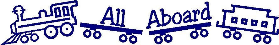 ALL ABOARD Train Vinyl Wall Decal Sticker