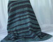 Striped Modern Knit Throw- Stormy Weather Gray and Teal