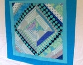 Modern Patchwork Quilt for Baby- Blue Uno