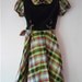 holiday plaid taffeta and velvet little girls 1950s party dress