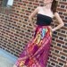 70s Maxi Skirt EXOTIC Colorful Jersey