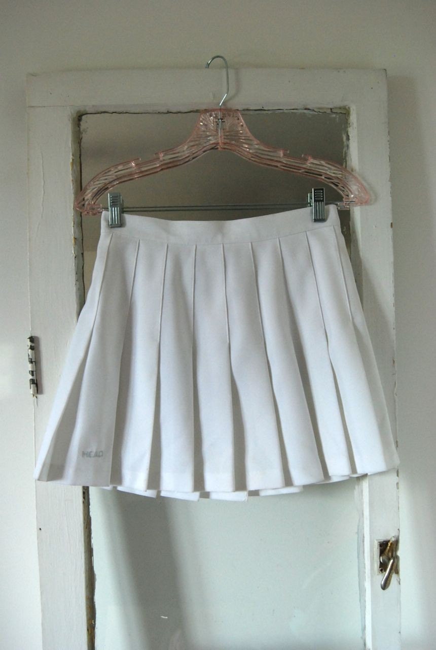 Pleated White Tennis Skirt by Head by RedLetterDayVintage on Etsy