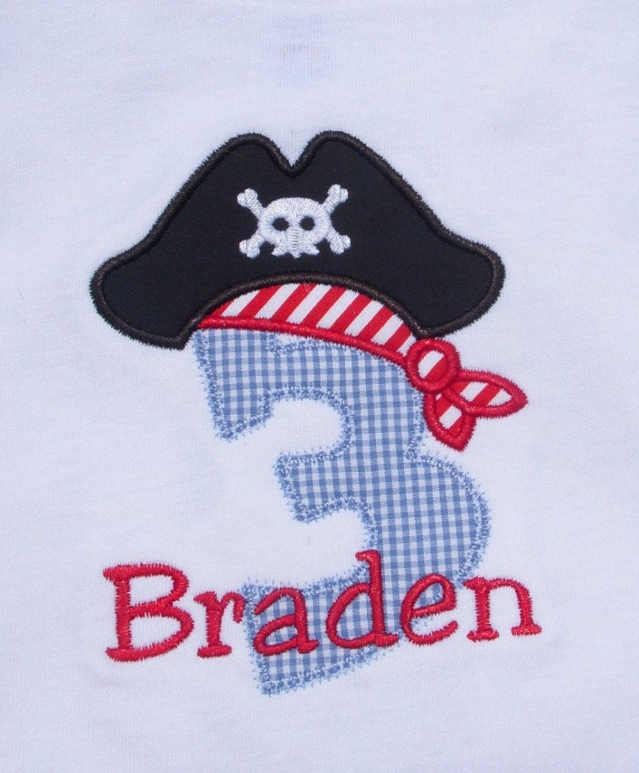 Boys' Birthday Pirate Short Sleeve T-Shirt or Onesie