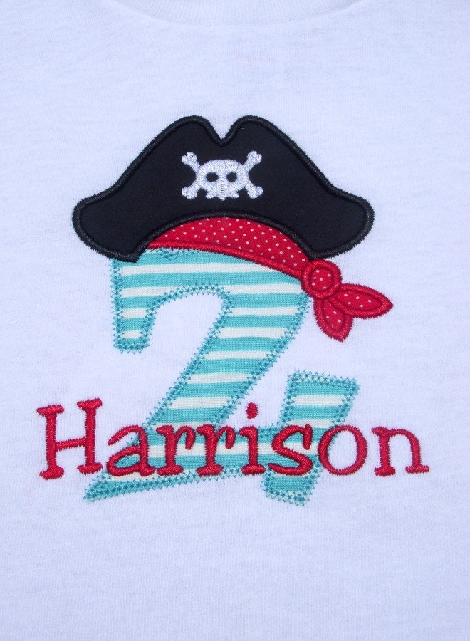 Boys' Birthday Pirate Short Sleeve T-Shirt or Onesie
