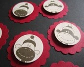 Sock Monkey Collection--6 Scrapbooking Embellishments