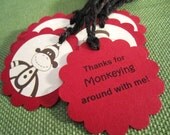 Sock Monkey Collection-Set of 10 Large Gift or Favor Tags