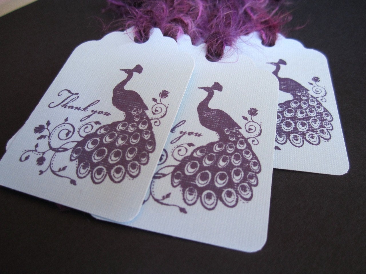 Reserved for Rayvenwoodmanor--16 Pretty as a Peacock Thank You Tags