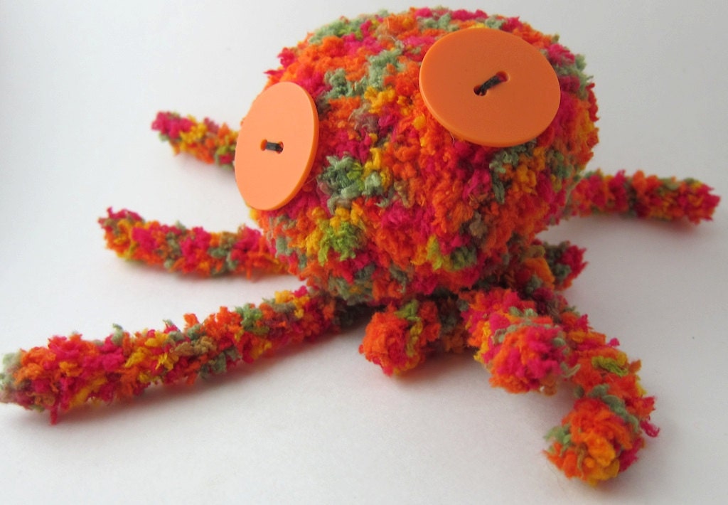 Octopus toy rainbow knit toy stuffed doll