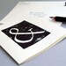 Ampersand Notecard - Black Silhouette Blank Card - Block Print 5 x 7 inches