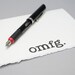 OMFG Greeting Card, Typography Print Notecard in Black