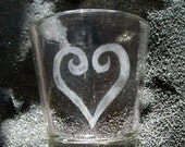 Kingdom Hearts etched shot glass