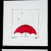 Original Ink Illustration - Series of 3 Red Umbrellas