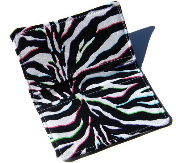 Card Wallet - Neon Zebra -  credit card, gift card holder