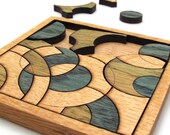 Blue and Green Circles Puzzle - Hand Colored Oak Pieces . Timber Green Woods - TimberGreenWoods Blue and Green Circles Puzzle - Hand Colored Oak Pieces . Timber Green Woods - TimberGreenWoods