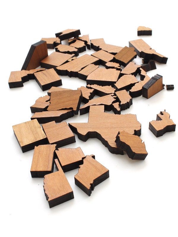 Mini United States Itsies - Set of 4 of Any State of Your Choice  - Free Shipping . Timber Green Woods Sustainable Forestry Products