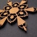 Wood Christmas Tree Ornament - Detailed Laser Cut Black Cherry Snowflake Ornament 3 1/2" - Designer Gift Box . Timber Green Woods