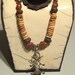 African Moroccan cross necklace with ancient quartz beads
