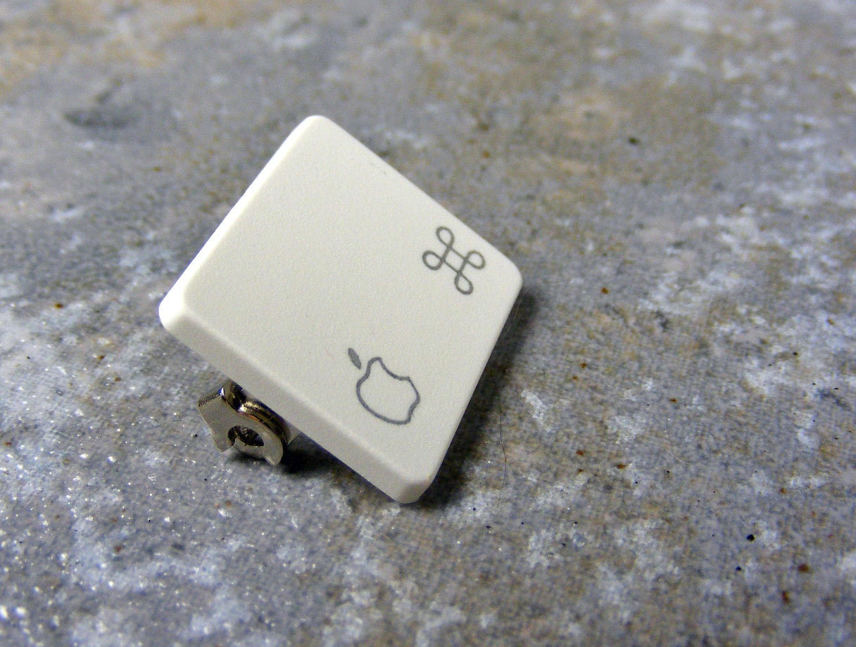 Apple Command Key, Pin, Recycled, Mac, Keyboard, Key, Jewelry, Handmade, Wedding, Birthday, Anniversary, Gift