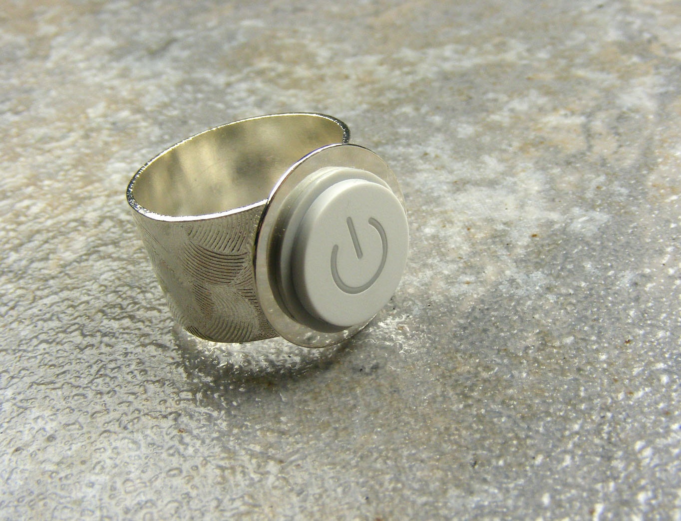 Power Up Ring - Recycled Mac Key and Silver Plated