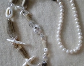 Deer Antler Necklace with Pearls and Gemstones by Ocean Phoenix Designs on Etsy