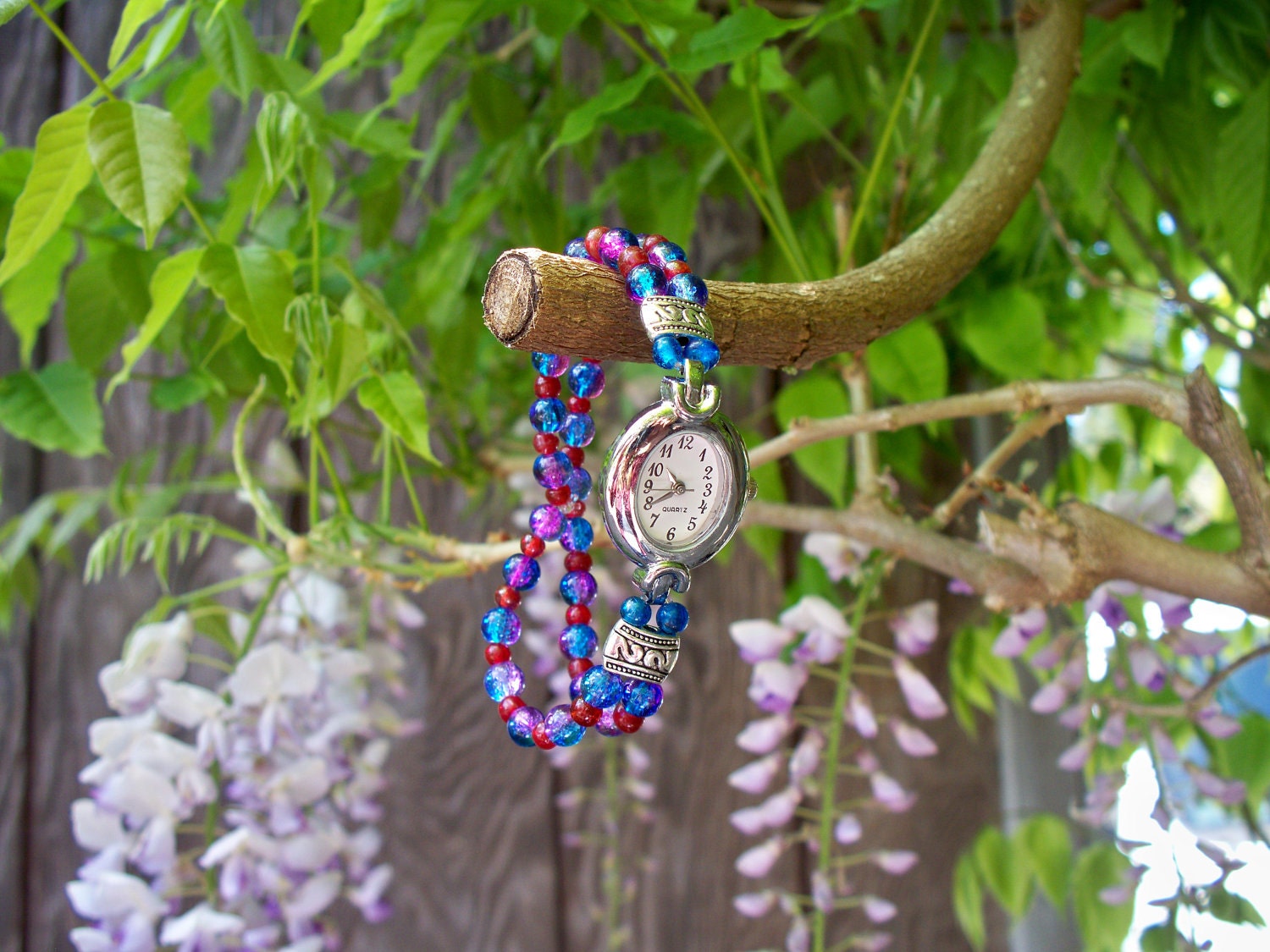 Beautiful Hand Made Watch Bracelet, If you have to wear a watch it should be pretty.
