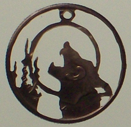 Wolf Dime Hand Cut Coin Jewelry