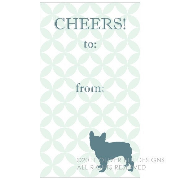 French Bulldog Gift Tags - Set of 12 self-adhesive tags