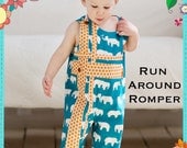Boys Romper Sewing PRINTED PATTERN: Run Around Romper for Boys and Girls - Original Printed Sewing Pattern - Size 6 Month - 6 Years