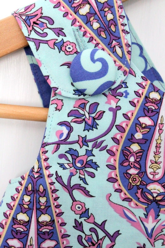Purple Swirls Pinafore and Bloomer Set, Size 24m In Stock and Ready to Ship by The Cottage Mama