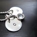 Hand Stamped Initial Necklace, Sterling Silver, Swarovski Crystal