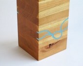 Medium Box Vase in Cherry with sky inlaid resin