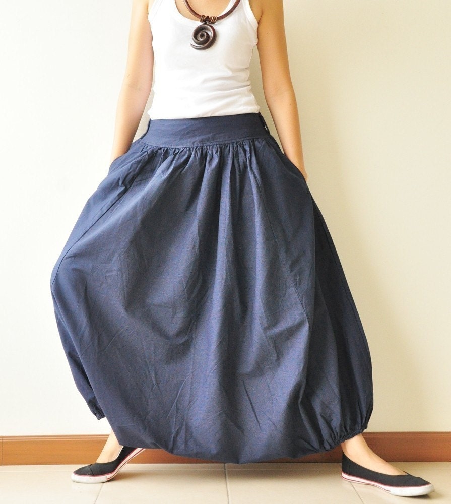 SALE 15% All Around The World Part II...Dark blue Cotton Harem Pants 2 Sizes Available