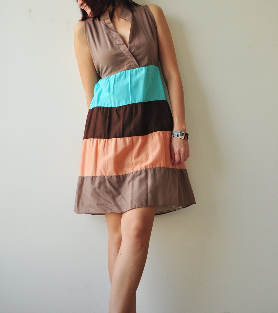 Aster.... Brown Tone Cotton Dress