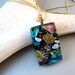Multi Colored Necklace, Dichroic Glass Pendant,