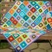 granny square afghan, crochet blanket, patchwork, colorful, bright, 20% OFF price