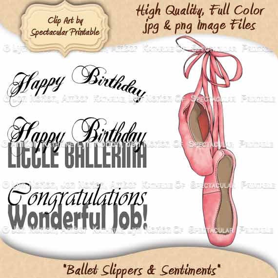 Ballet Slippers Clip Art, Ballet Clipart, Digital File for card making, Digital Scrapbooking, Instant Download CA8006