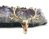 Gold Deer Antler Necklace