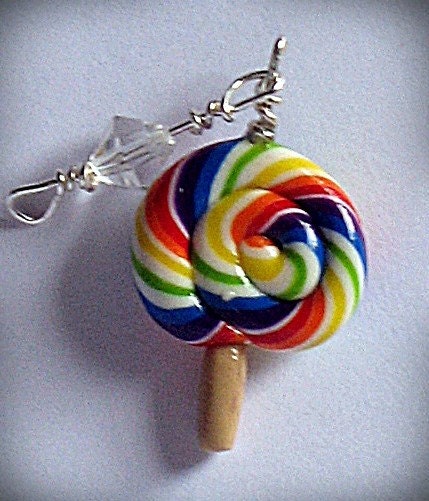 Rainbow Lollipop Cell Phone Charm w/Choice of Strap