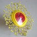 Resin and Metal Sun Ring with Glass Beads - Statement Ring - SUNBLAZE 1