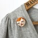 Man face brooch - Blonde moustache gentleman pin - "Lord James"