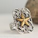 Sterling Silver Ring with Star and Filigree