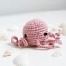 Mini octopus - amigurumi, soft toy, soft sculpture. pink