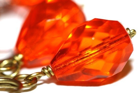 Orange Glass Earrings - 'Paradise Found' - Simplish