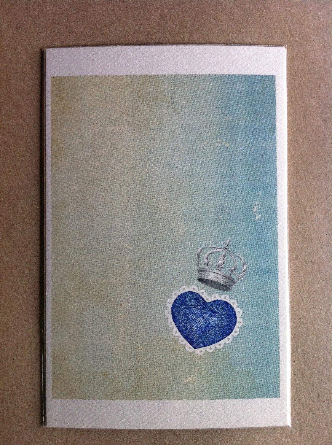 Blue Heart with Crown, Size A5